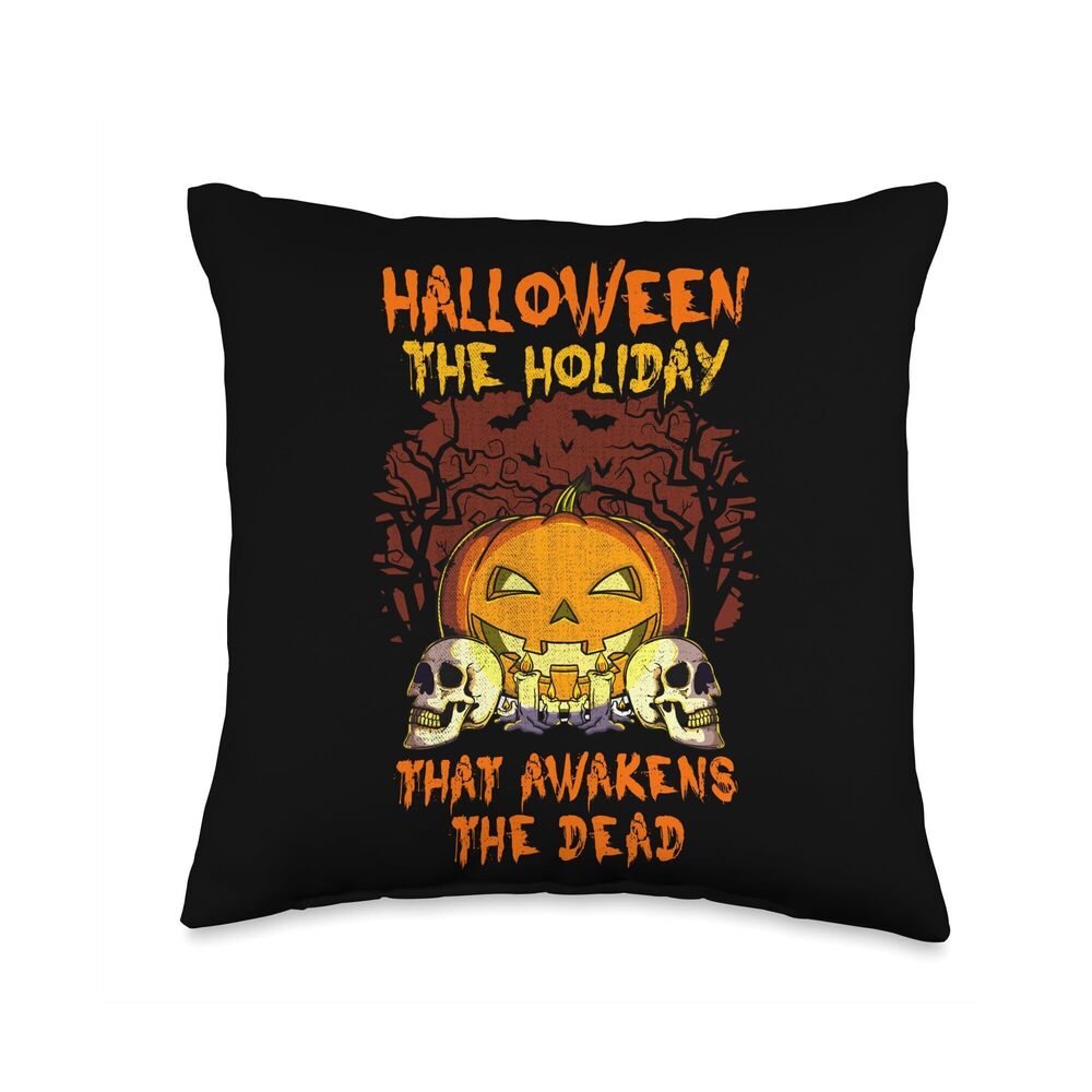 2990 Halloween Holiday That Awakens The Dead Jack O Lantern Skull Throw